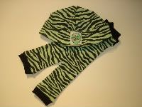  Inspired by Green <br> :: St. Patty's Day Zebra :: <br> Skull Cap and Legging Set