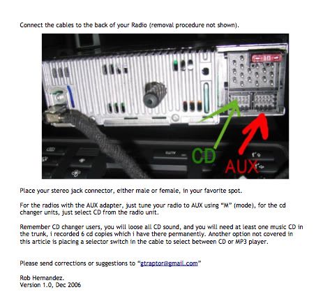 Radio auxiliary input bmw