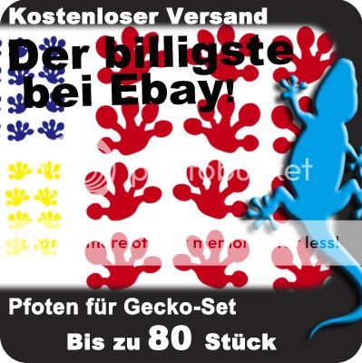 Wandtattoo Pftoten für Gecko  80stk,wandaufkleber Sa18