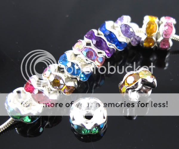 100X Silver Core Acryl Crystal Spacer Beads 8mm f#2212  