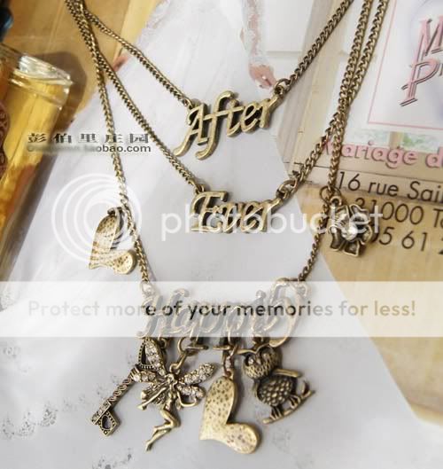   Mixed Charms 3 layers Letters Valentines Necklace Pendant N488  